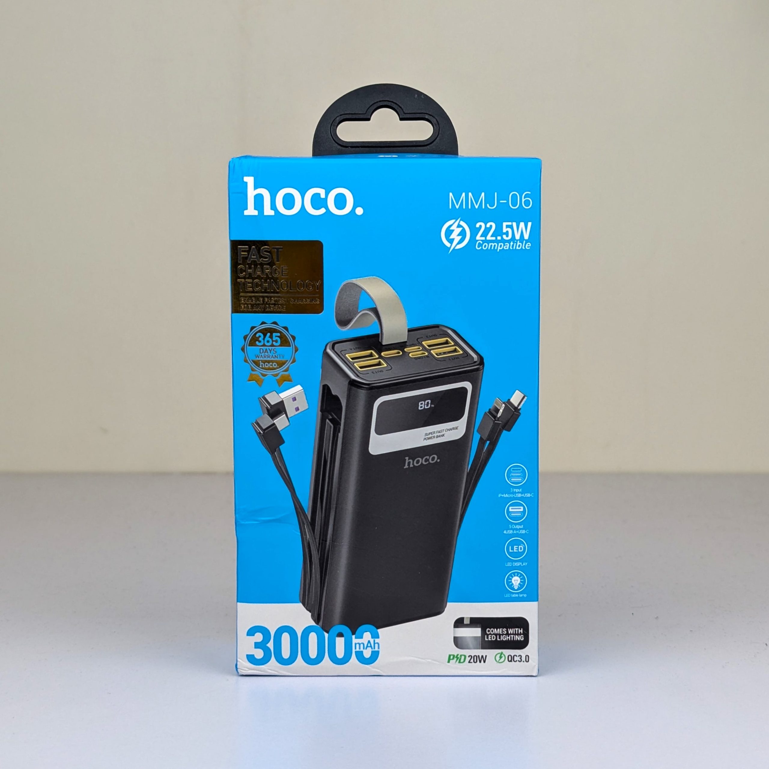 Hoco MMJ-06 30000mAh Power Bank – 22.5W Fast Charging